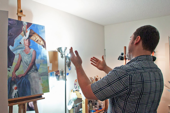 (In his studio, John explains the impetus behind his work-in-progress, "Fierce.")