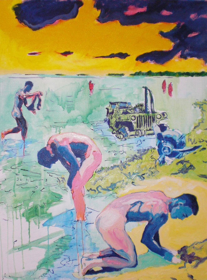(“Doxology (The Bathers),”48×36 inches, oil and acrylic on canvas)
