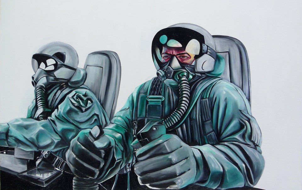 [Untitled by Philip Cozma; 4 x 6 feet; oil on canvas.]