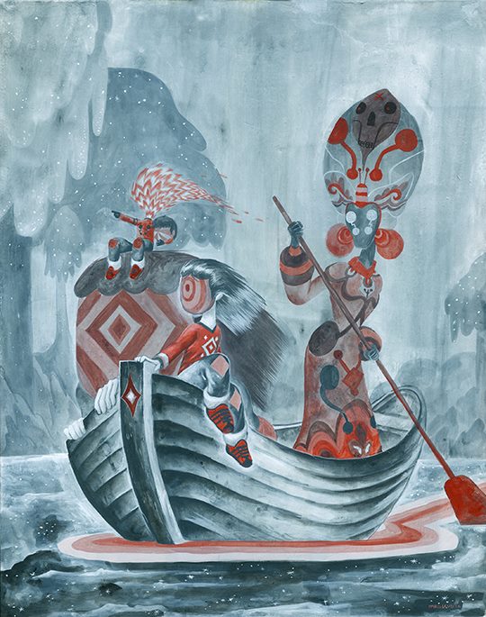 [Charles Glaubitz's "Voyagers/Viajeros," acrylic on canvas, 24” x 30,” 2013.]