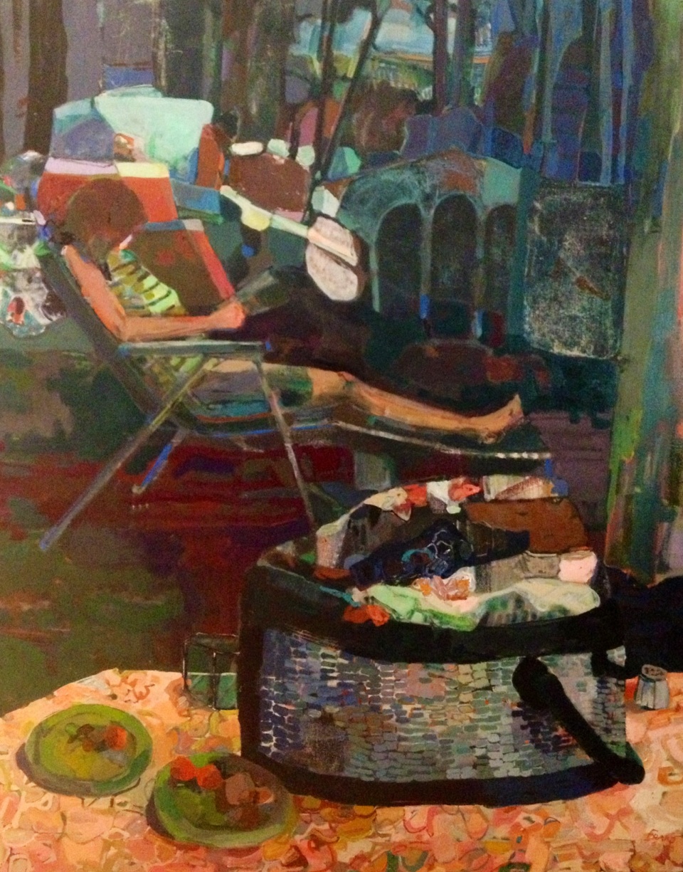 ["The Stacked Wait," oil on canvas, 48 x 60; 2013.]