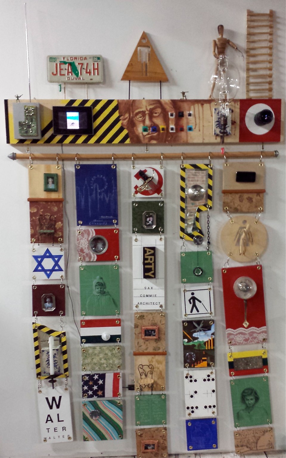 ["Family Tree," mixed media piece based on many of the original images, 62 X 90; 2013.]